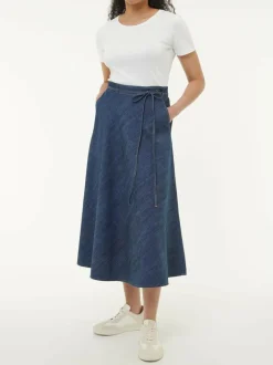 Grüne Erde Rock aus Bio-Baumwolle, 36 dark denim, 38, GOTS