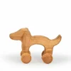 Kinder Grüne Erde Rolltier Hund aus Eschenholz, 18 x 6 x 12 cm