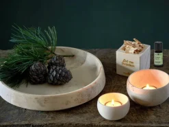 Grüne Erde Schale aus Zirbenholz, handgedrechselt, ø 30 cm