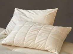 Grüne Erde Schlafkissen Baumwolle kbA, Schurwolle/Kapok, niedrig, 40 x 60 cm