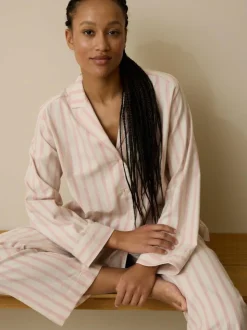 Grüne Erde Schlafshirt aus Bio-Baumwolle, 88 cranberry gestreift, L, GOTS