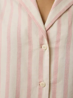 Grüne Erde Schlafshirt aus Bio-Baumwolle, 88 cranberry gestreift, L, GOTS