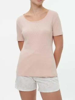 Grüne Erde Schlafshirt Kurzarm aus Bio-Baumwolle, , S; GOTS