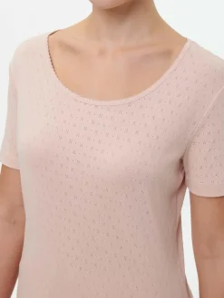 Grüne Erde Schlafshirt Kurzarm aus Bio-Baumwolle, , S; GOTS