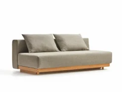 Grüne Erde Schlafsofa Nebo B200 x T108 x H72, Sitzhöhe 42cm/Sitztiefe 85cm, inkl. 2 Kissen (80 x 55cm), Wollstoff Tano Natur (79),