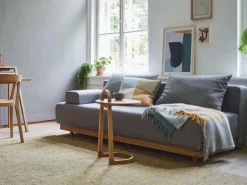 Grüne Erde Schlafsofa Nebo B200 x T108 x H72, Sitzhöhe 42cm/Sitztiefe 85cm, inkl. 2 Kissen (80 x 55cm), Wollstoff Tano Natur (79),