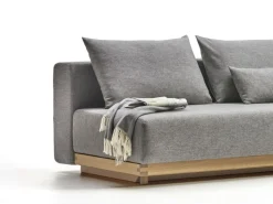 Grüne Erde Schlafsofa Nebo B200 x T108 x H72, Sitzhöhe 42cm/Sitztiefe 85cm, inkl. 2 Kissen (80 x 55cm), Wollstoff Tano Natur (79),