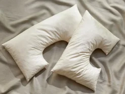 Grüne Erde Schulterkissen mit Ausnehmung, gefüllt mit Latexflocken, 40 x 60 cm, GOTS, NATURTEXTIL BEST