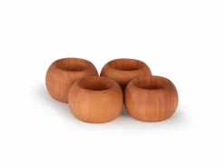 Grüne Erde Serviettenringe 4 Stk. aus Erle geölt, H 2,7 cm ø 4,5 cm