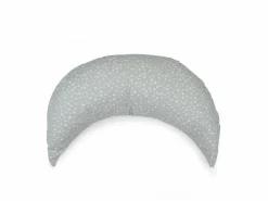 Kinder Grüne Erde Set: Stillkissen Mond mit Überzug, Julie blaugrau, 40 x 60 cm, Überzug: 100 % Baumwolle, Füllung: 100 % Naturlatex, GOTS