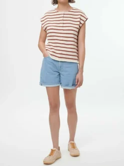 Grüne Erde Shirt aus Bio-Baumwolle, 56 offwhite/kastanie jacquard ringel, 38, GOTS