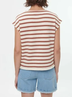 Grüne Erde Shirt aus Bio-Baumwolle, 56 offwhite/kastanie jacquard ringel, 38, GOTS