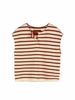 Grüne Erde Shirt aus Bio-Baumwolle, 56 offwhite/kastanie jacquard ringel, 38, GOTS