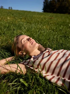 Grüne Erde Shirt aus Bio-Baumwolle, 56 offwhite/kastanie jacquard ringel, 38, GOTS