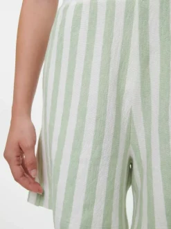 Grüne Erde Short aus Bio Baumwolle, 51 pastellgrün/weiss ringel, S, GOTS