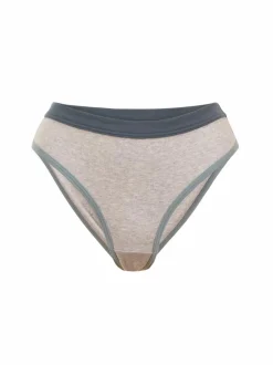 Grüne Erde Slip mit Kontrastbund, 100 % Bio Baumwolle, 04 grau melange, XS