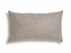 Grüne Erde Sofakissen-Überzug, , Wollstoff Tano Natur (79), mit verdeckter Knopfleiste