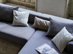 Grüne Erde Sofakissen-Überzug, , Wollstoff Tano Natur (79), mit verdeckter Knopfleiste