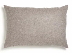 Grüne Erde Sofakissen-Überzug, , Wollstoff Tano Natur (79), mit verdeckter Knopfleiste