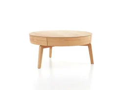 Grüne Erde Sofatisch Mitsu, Ø 80 cm, mit einer Schublade,