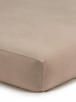 Grüne Erde Spannleintuch CALVIN, natur, 80 x 200 x 19/35 cm, 70 % Baumwolle/30 % Hanf, GOTS