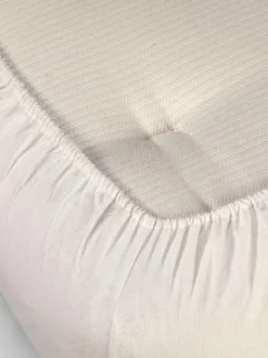 Grüne Erde Spannleintuch ILVA, natur hell, 90 x 200 x 19/22 cm, 100 % Baumwolle, Flanell, GOTS