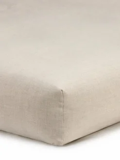 Grüne Erde Spannleintuch SILVAN, natur, 90 x 200 x 19 cm, 60 % Leinen/40 % Baumwolle, Bauernleinen, GOTS