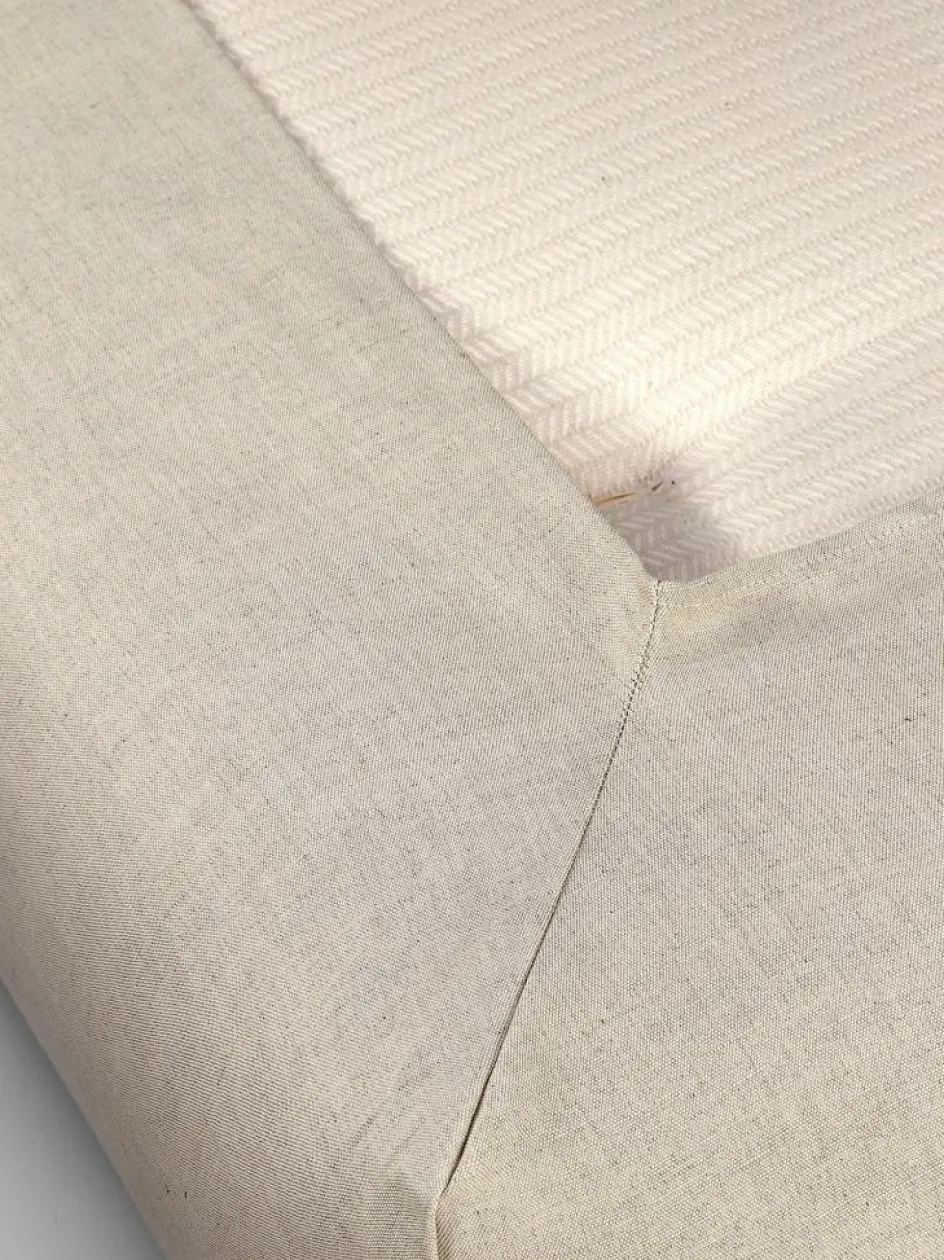 Grüne Erde Spannleintuch SILVAN, natur, 90 x 200 x 19 cm, 60 % Leinen/40 % Baumwolle, Bauernleinen, GOTS