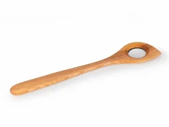 Grüne Erde Spitzlöffel mit Loch aus Eschenholz, geölt, 30 x 6 cm