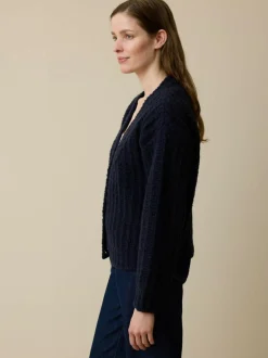 Grüne Erde Strickjacke aus Bio-Wolle, 39 dunkelblau, L, GOTS