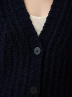 Grüne Erde Strickjacke aus Bio-Wolle, 39 dunkelblau, L, GOTS