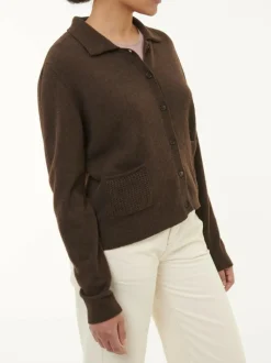 Grüne Erde Strickjacke aus Yakwolle, , S