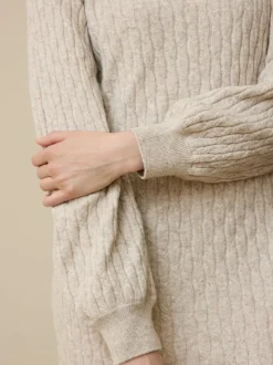 Grüne Erde Strickkleid aus Bio-Baumwolle und Wolle, , XL, GOTS