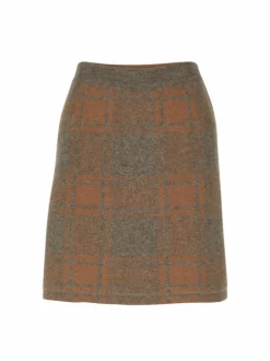 Grüne Erde Strickrock aus Yakwolle und Kamelhaar, 70 yak jacquard/karo, S