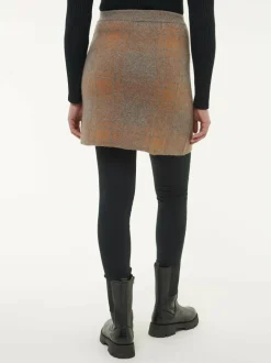 Grüne Erde Strickrock aus Yakwolle und Kamelhaar, 70 yak jacquard/karo, S