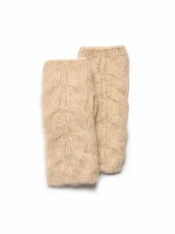 Grüne Erde Strickstulpen aus Alpakawolle und Bio-Baumwolle, 14 natur melange, one size