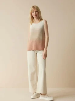 Grüne Erde Stricktop aus Bio-Baumwolle und Leinen, 77 strick degradé, S, GOTS