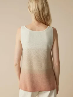 Grüne Erde Stricktop aus Bio-Baumwolle und Leinen, 77 strick degradé, S, GOTS