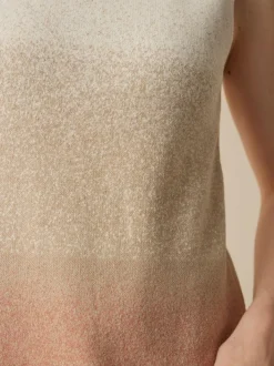 Grüne Erde Stricktop aus Bio-Baumwolle und Leinen, 77 strick degradé, S, GOTS