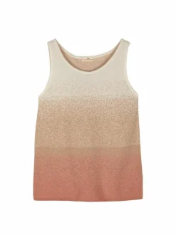 Grüne Erde Stricktop aus Bio-Baumwolle und Leinen, 77 strick degradé, S, GOTS