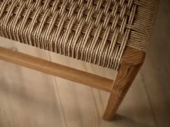 Grüne Erde Stuhl Karim, mit handgeflochtener Sitzfläche,