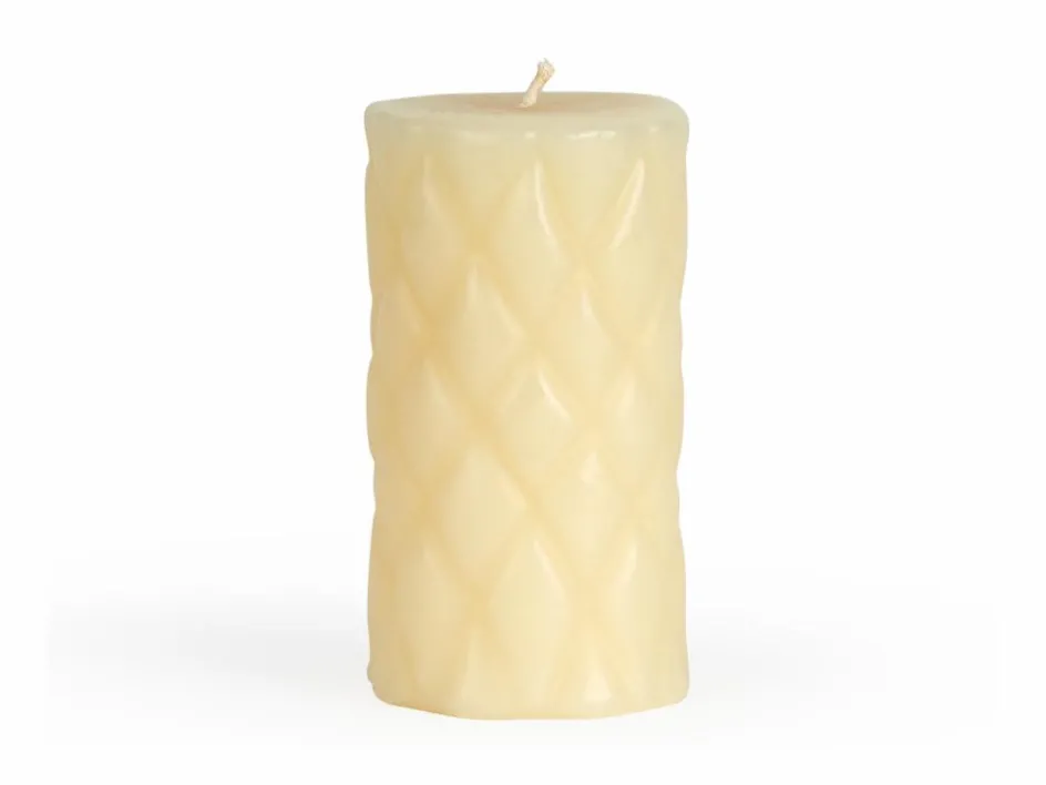 Grüne Erde Stumpenkerze Relief aus Bienenwachs, , Höhe 15 cm, ø 8 cm