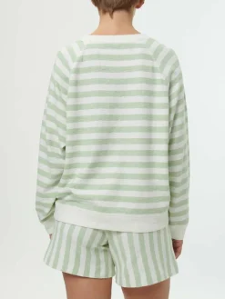 Grüne Erde Sweater aus Bio Baumwolle, 51 pastellgrün/weiss ringel, S, GOTS