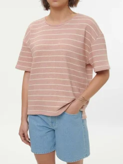 Grüne Erde Sweatshirt aus Bio Baumwolle, 85 camelie/offwhite, S, GOTS