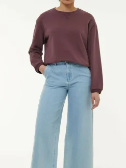 Grüne Erde Sweatshirt aus Bio-Baumwolle, 03 merlot, 38, GOTS