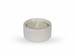 Grüne Erde Teelichthalter weiß, H 3 cm ø 5 cm