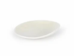 Grüne Erde Teller aus Porzellan mit Farn, weiß, ø 12 cm