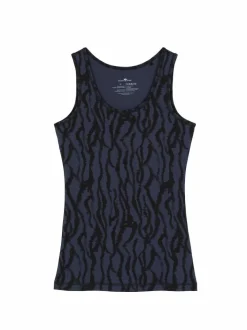 Grüne Erde Top aus Bio Baumwolle, 82 print mitternachtblau, 38, GOTS