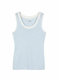 Grüne Erde Top aus Bio-Baumwolle, 52 himmelblau/weiss, 42, GOTS