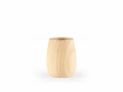 Grüne Erde Vase aus Eschenholz, inkl. Glaseinsatz, H 12 cm, ø 8 cm